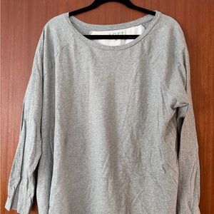 LOFT Heather Gray Split Top